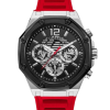 GUESS Mens Black Red Multi-function Watch